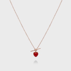[디모멘트] Anne Garnet Heart 14K Necklace
